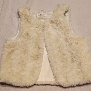 H&M Soft Beige Faux Fur Vest